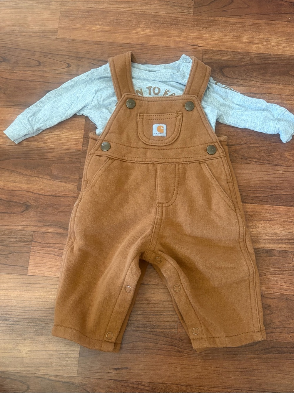Carhartt Tan Fleece Bib Overalls for Toddlers